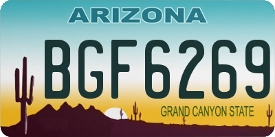 AZ license plate BGF6269