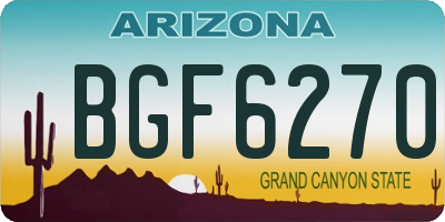 AZ license plate BGF6270