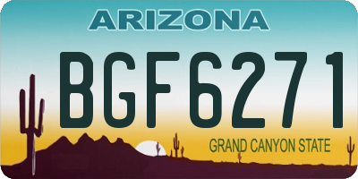 AZ license plate BGF6271
