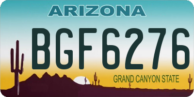 AZ license plate BGF6276