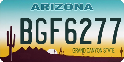 AZ license plate BGF6277