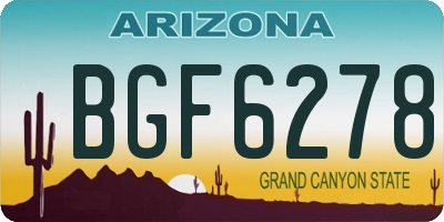 AZ license plate BGF6278