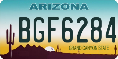 AZ license plate BGF6284