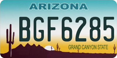 AZ license plate BGF6285