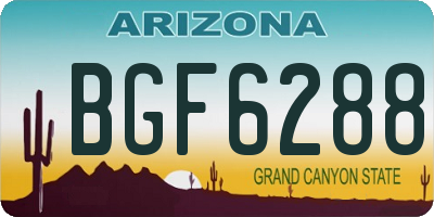 AZ license plate BGF6288