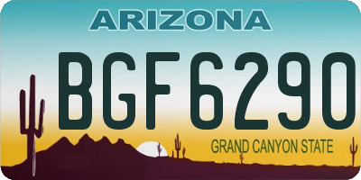 AZ license plate BGF6290