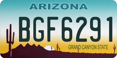 AZ license plate BGF6291