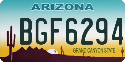 AZ license plate BGF6294