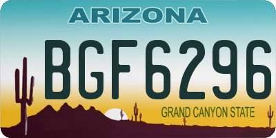 AZ license plate BGF6296