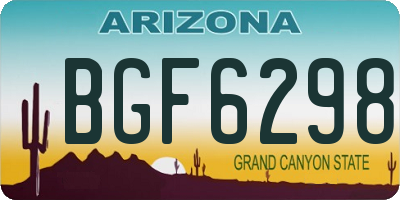 AZ license plate BGF6298