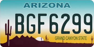 AZ license plate BGF6299