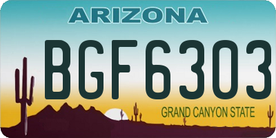 AZ license plate BGF6303