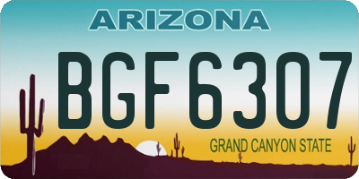 AZ license plate BGF6307