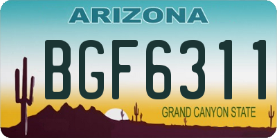 AZ license plate BGF6311