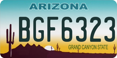 AZ license plate BGF6323