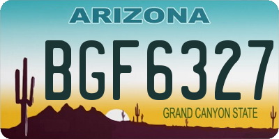 AZ license plate BGF6327
