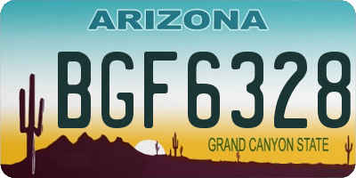 AZ license plate BGF6328