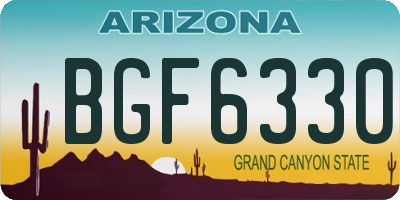 AZ license plate BGF6330