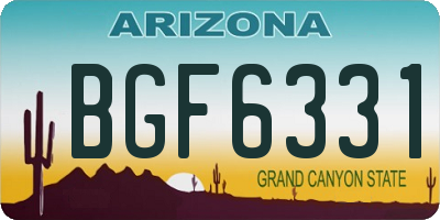 AZ license plate BGF6331