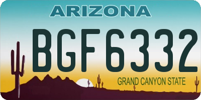 AZ license plate BGF6332