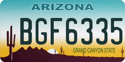 AZ license plate BGF6335