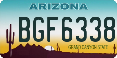 AZ license plate BGF6338