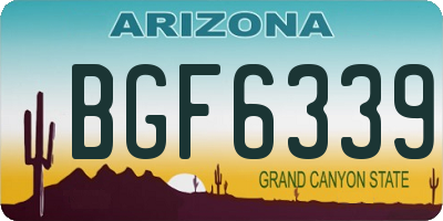 AZ license plate BGF6339