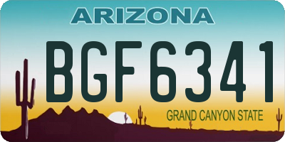 AZ license plate BGF6341