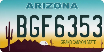 AZ license plate BGF6353