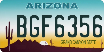 AZ license plate BGF6356