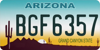 AZ license plate BGF6357