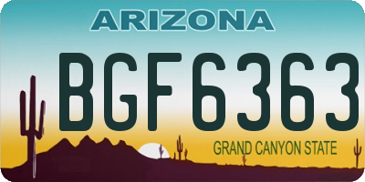 AZ license plate BGF6363