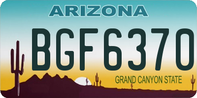 AZ license plate BGF6370