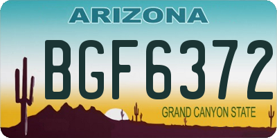 AZ license plate BGF6372