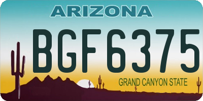 AZ license plate BGF6375