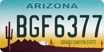 AZ license plate BGF6377