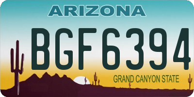 AZ license plate BGF6394