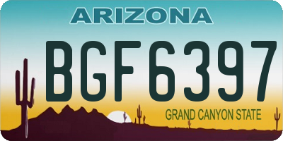 AZ license plate BGF6397