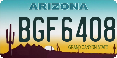 AZ license plate BGF6408