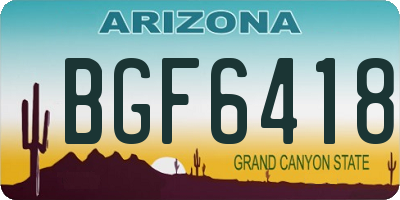 AZ license plate BGF6418