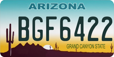 AZ license plate BGF6422