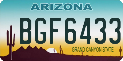 AZ license plate BGF6433