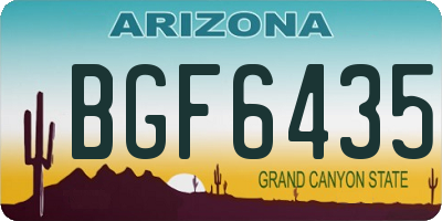 AZ license plate BGF6435