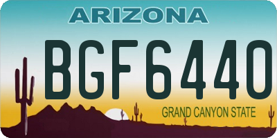 AZ license plate BGF6440