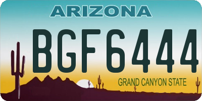 AZ license plate BGF6444