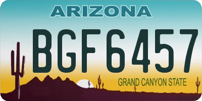 AZ license plate BGF6457