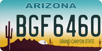 AZ license plate BGF6460