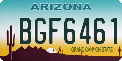 AZ license plate BGF6461