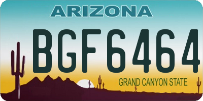 AZ license plate BGF6464
