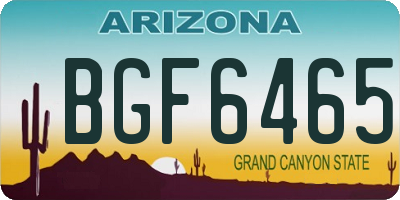 AZ license plate BGF6465